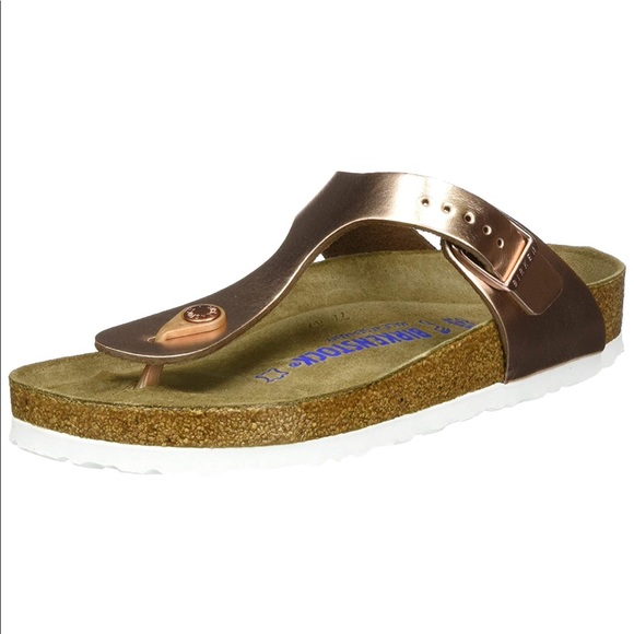 gold rubber birkenstocks